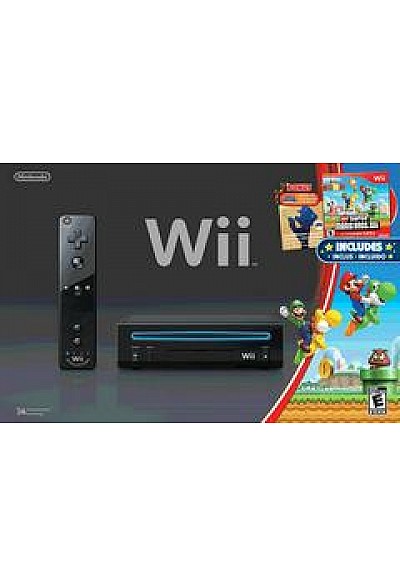 Console Wii Non Retrocompatible GameCube Modèle RVL-101 New Super Mario Bros. Bundle - Noire