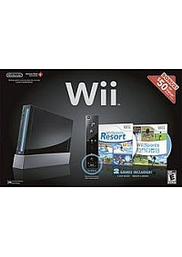 Console Wii Retrocompatible GameCube Modèle RVL-001 Wii Sports / Resort Bundle - Noire