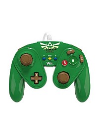 Manette Fight Pad Avec Fil / Classic Controller Pro Pour Wii / Wii U Par PDP - Link Verte