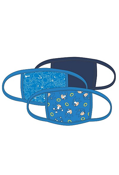 Paquet de 3 Masques en Tissus pour Enfant - Sonic the Hedgehog