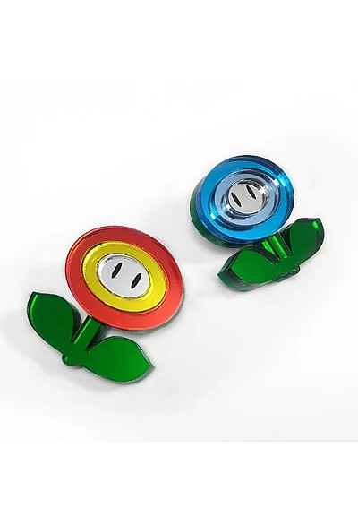 Épinglette (Pin) Super Mario Par Chinook Crafts - Fleur De Feu (Différentes Couleurs)