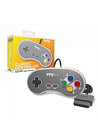 Manette Pour SNES / Super NES Par TTX Tech - Grise Et Boutons Couleurs Super Famicom