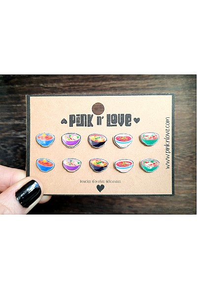 Boucles d'Oreilles Par Pink n' Love - Soupes Thaï Paquet De 5 Paires