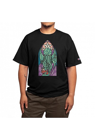 T-Shirt Threadless - Cthulhu's Church (Noir)
