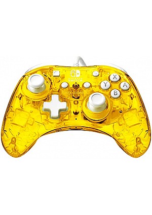 Manette Rock Candy Avec Fil Pour Nintendo Switch Par PDP - Jaune Transparente