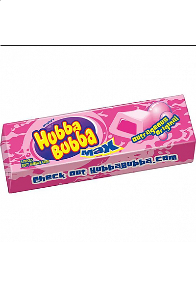 Gomme à Mâcher Wrigley Hubba Bubba Max Outrageously Original - 5 Morceaux