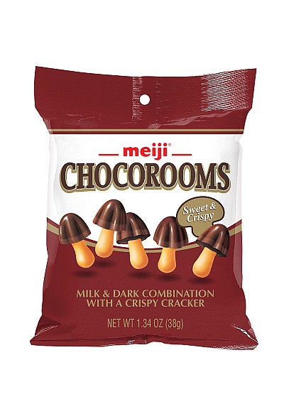 Biscuit Chocorooms (Kinoko No Yama En Version Américaine) Par Meiji - Chocolat Noir Et Au Lait