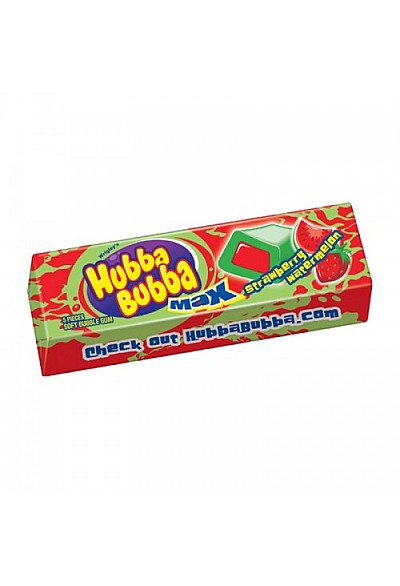 Gomme à Mâcher Wrigley Hubba Bubba Max Fraise Et Melon - 5 Morceaux