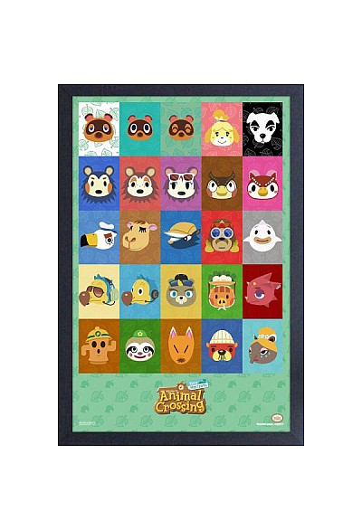 Affiche Encadrée Animal Crossing New Horizons Par Pyramid - Character Icons 46 x 31 CM