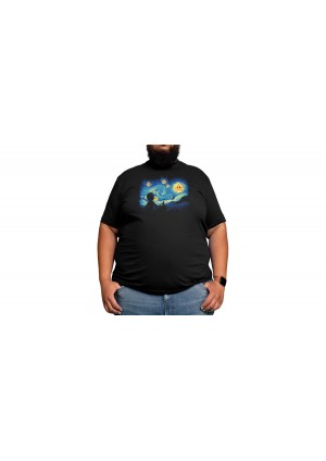 T-Shirt Threadless - Super Starry Night (Noir)