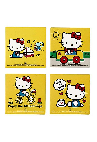 Ensemble De 4 Sous-Verre En Céramique Hello Kitty Par Bioworld