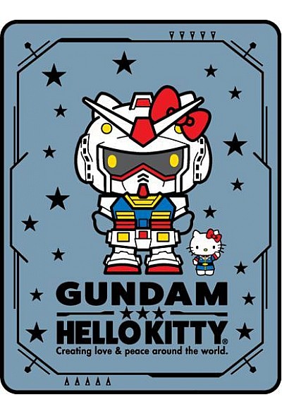 Jeté en Molleton Hello Kitty x Gundam - Par Bioworld