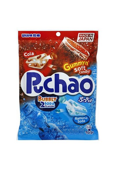 Bonbons Tendres Puchao à Saveur Cola et Soda - Sachet de 100g