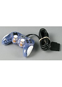 Manette Pour PS2 / Playstation 2 / PS1 Par Madcatz - Bleue Transparente
