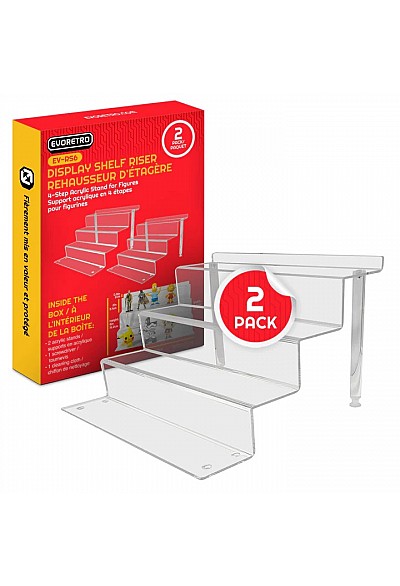 Présentoir En Acrylique À 4 Étages Pour Figurines Par EvoRetro - Ensemble De 2