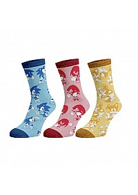 Chaussettes Sonic The Hedgehog Tails et Knuckles Par Bioworld - Paquet de 3 Paires