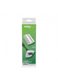 Play And Charge Kit Pour Manette Xbox 360 Par TTX TECH - Blanc
