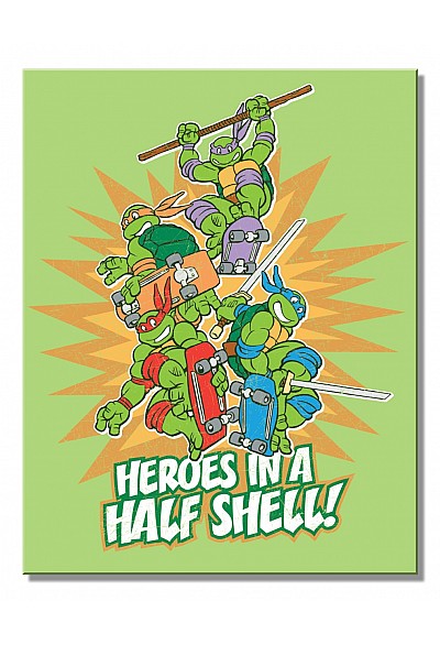 Affiche Murale En Métal Teenage Mutant Ninja Turtles TMNT - Tortues En Skate 40 x 31,5 CM