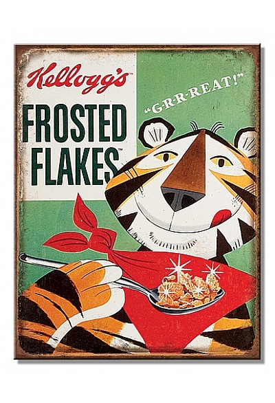 Affiche Murale En Métal Kellogg's Frosted Flakes - Tony Tiger Grrreat! 40 x 31.5 CM