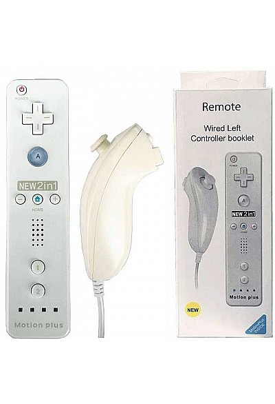 Ensemble De Manette Wiimote Plus Et Nunchuk Pour Wii / Wii U Marque Inconnue - Blanche