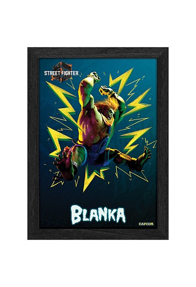 Cadre Lenticulaire 3D Plax Street Fighter 6 Par Pixel Frames - Blanka 25 x 30 CM