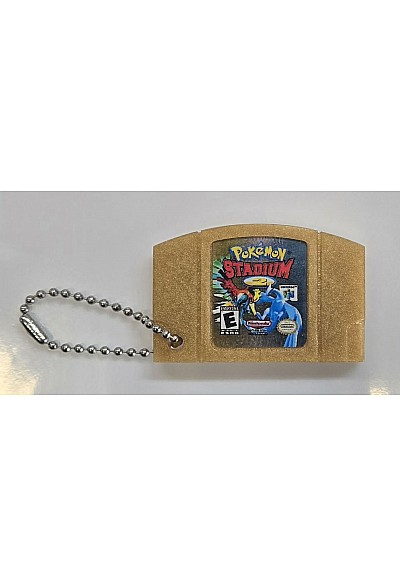 Porte-Clé Mini-Cartouche de N64 Par Chinook Crafts - Pokemon Stadium 2 (Golden Cartridge)
