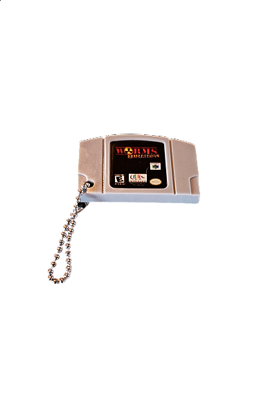 Porte-Clé Mini-Cartouche de N64 Par Chinook Crafts - Worms Armageddon