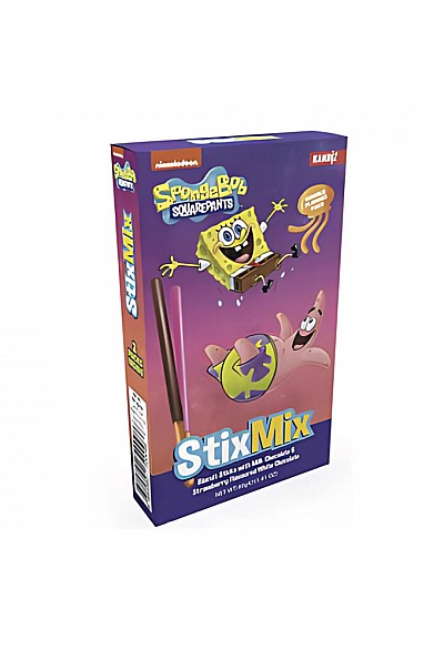 Bâtonnets De Biscuits StixMix SpongeBob Par Kandiz - Double Saveur Chocolat Et Fraise 40G