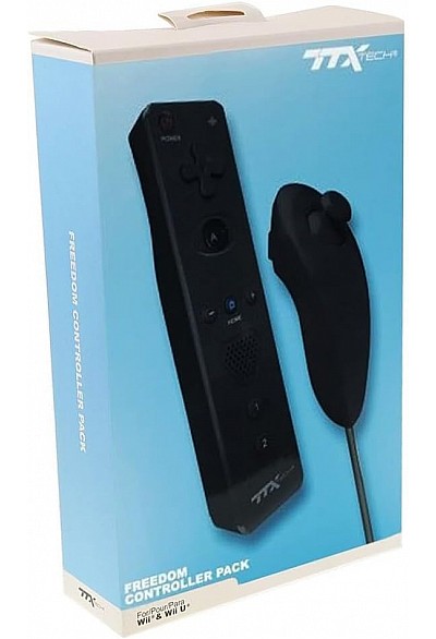Ensemble De Manette Wiimote Plus et Nunchuk Pour Wii / Wii U Par TTX TECH - Noir