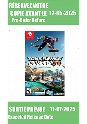 *Précommande* Tony Hawk 3+4 Remastered / Switch
