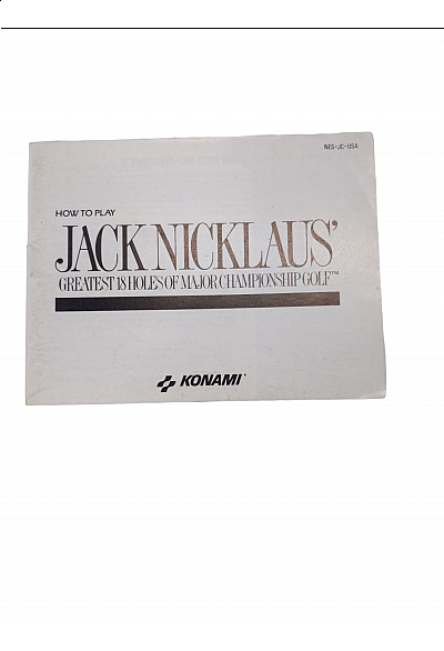 Livret NES-JC-USA Jack Nicklaus' Major Championship Golf NES