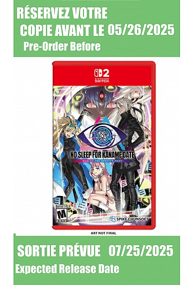 *Précommande* No Sleep For Kaname Date - from AI: The Somnium Files (Game Key) / Switch 2