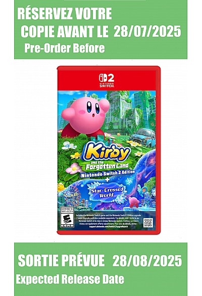 *Précommande* Kirby And The Forgotten Land Nintendo Switch 2 Edition + Star-Crossed World / Switch 