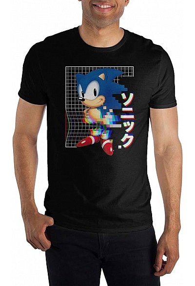 T-shirt Sega - Sonic Glitch (Noir)