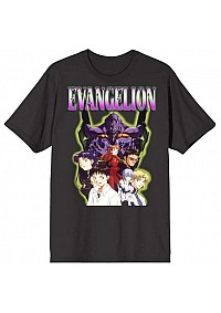 T-Shirt Evangelion - Personnages Clés (Noir)