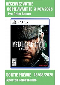 *Précommande* Metal Gear Solid Delta Snake Eater: Tactical Edition / PS5
