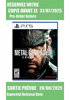 *Précommande* Metal Gear Solid Delta Snake Eater: Tactical Edition / PS5