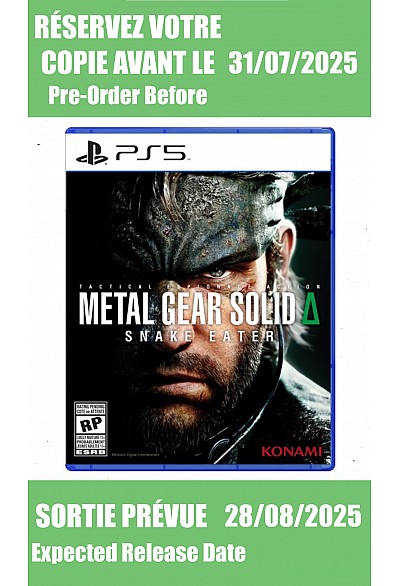 *Précommande* Metal Gear Solid Delta Snake Eater: Tactical Edition / PS5