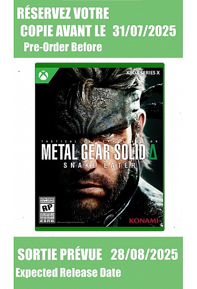 *Précommande* Metal Gear Solid Delta Snake Eater: Tactical Edition / Xbox Series X