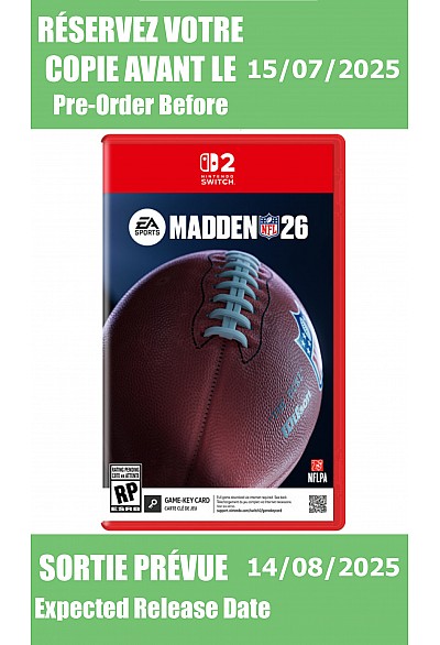 *Précommande* Madden 26 (Game Key)/Switch 2
