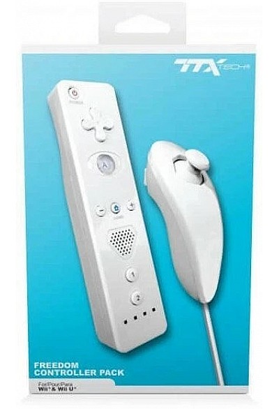 Ensemble De Manette Wiimote Plus et Nunchuk Pour Wii / Wii U Par TTX TECH - Blanc