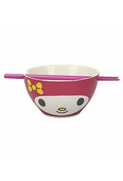 Bol A Ramen En Céramique Et Baguette - Hello Kitty