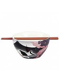 Bol A Ramen En Céramique Et Baguette - Godzilla