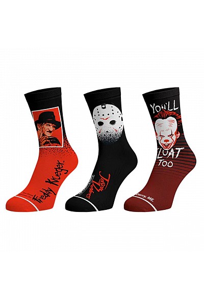Ensemble De 3 Paires De Chaussettes Par Bioworld - Jason, Freddy, It