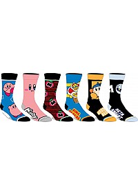 Ensemble De 6 Paires De Chaussettes Par Bioworld - Kirby, King Dee Dedede, Meta Knight
