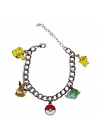 Bracelet Avec Charme Pokemon En Email Par Bioworld - PIkachu, Bulbasaur, Eevee