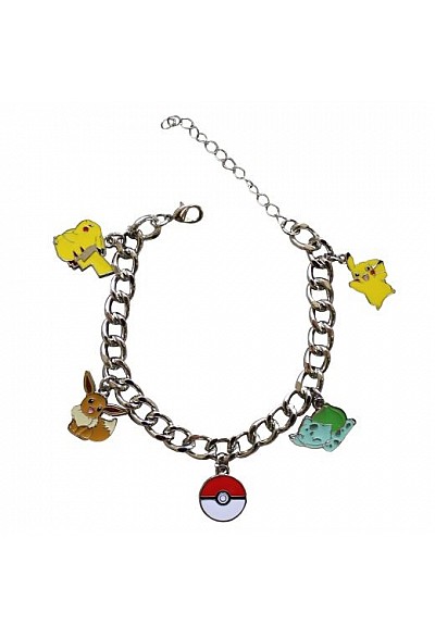 Bracelet Avec Charme Pokemon En Email Par Bioworld - PIkachu, Bulbasaur, Eevee
