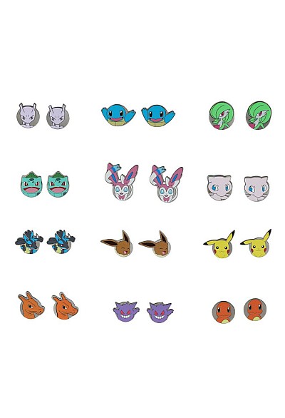 Ensemble de 12 Paires De Boucles d'Oreille Par Bioworld - Pokemon