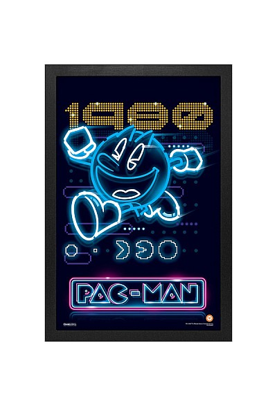 Affiche Encadrée Pac-Man - Neon 1980