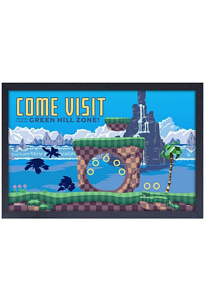 Affiche Encadrée Sonic - Green Hill Zone